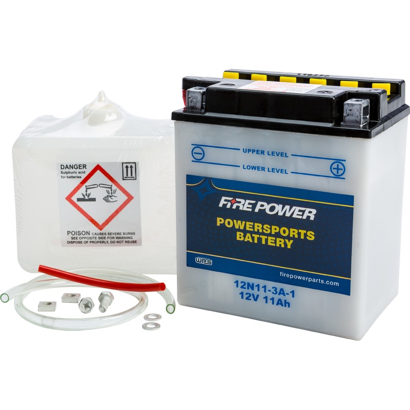 Fire Power Conventional 12V Standard Battery with Acid Pack 12N11-3A-1