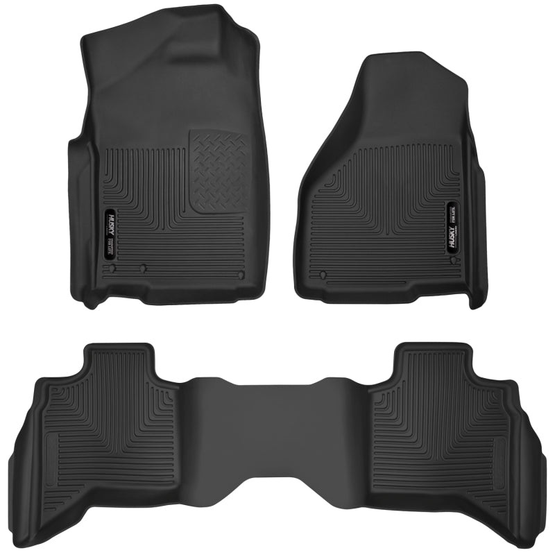 Husky Liners 10-18 Dodge Ram 1500 Quad Cab X-Act Contour Front & Second Seat Floor Liners – Black
