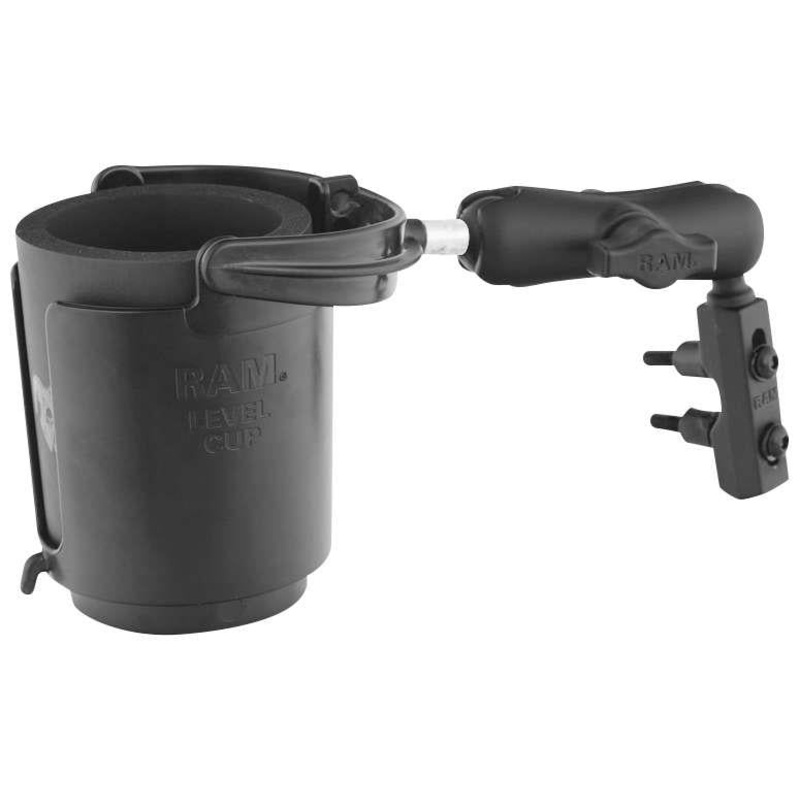 RAM Mounts RAM Level Cup Drink Holder With Standard Double Socket Arm and Brake/Clutch Reservoir Base RAM-B-132-309