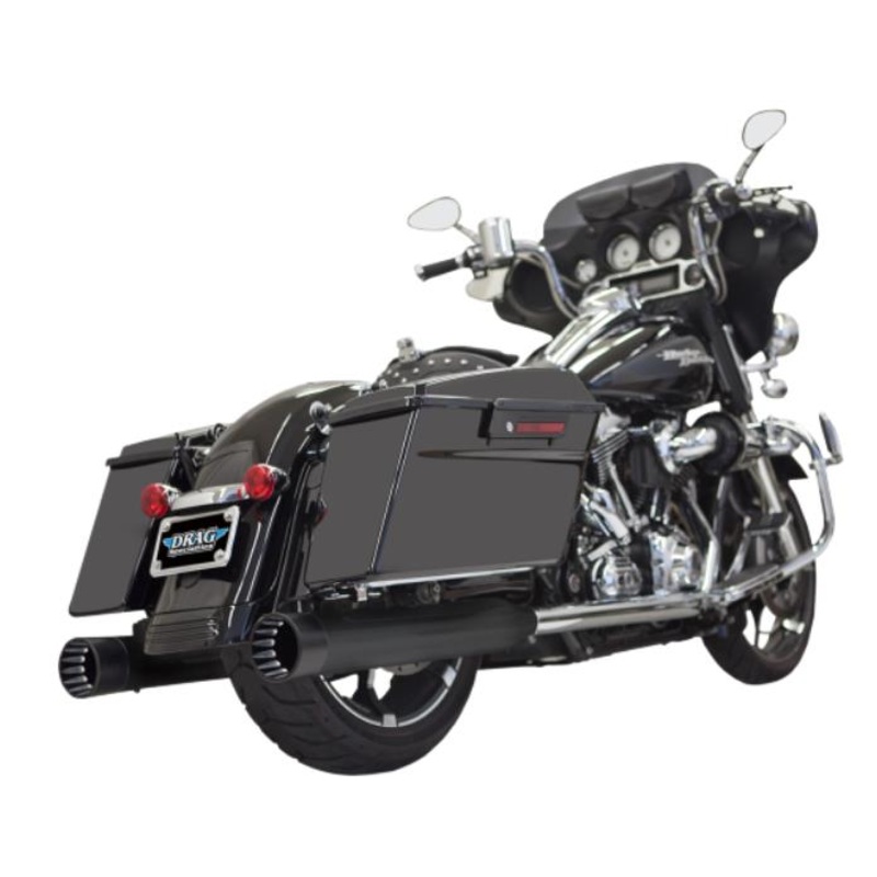 Bassani Manufacturing 4in. DNT Straight Can Muffler with Acoustically Tuned Baffle – Black with Black End Caps 1F7DNT5B