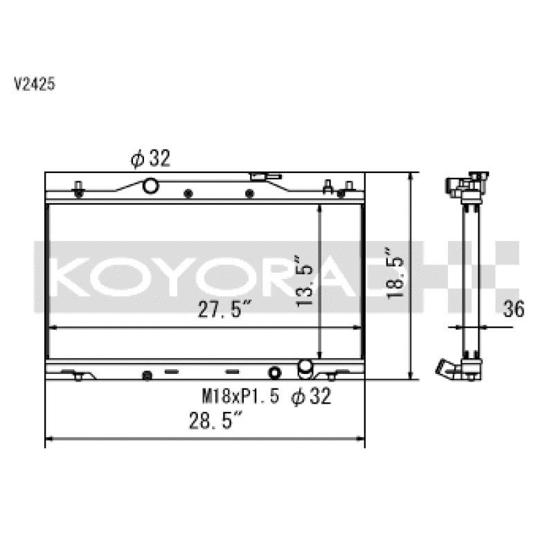 Koyo 02-06 Acura RSX Base/Type-S (MT) Radiator (Req. Non-OEM Rad. Cap)