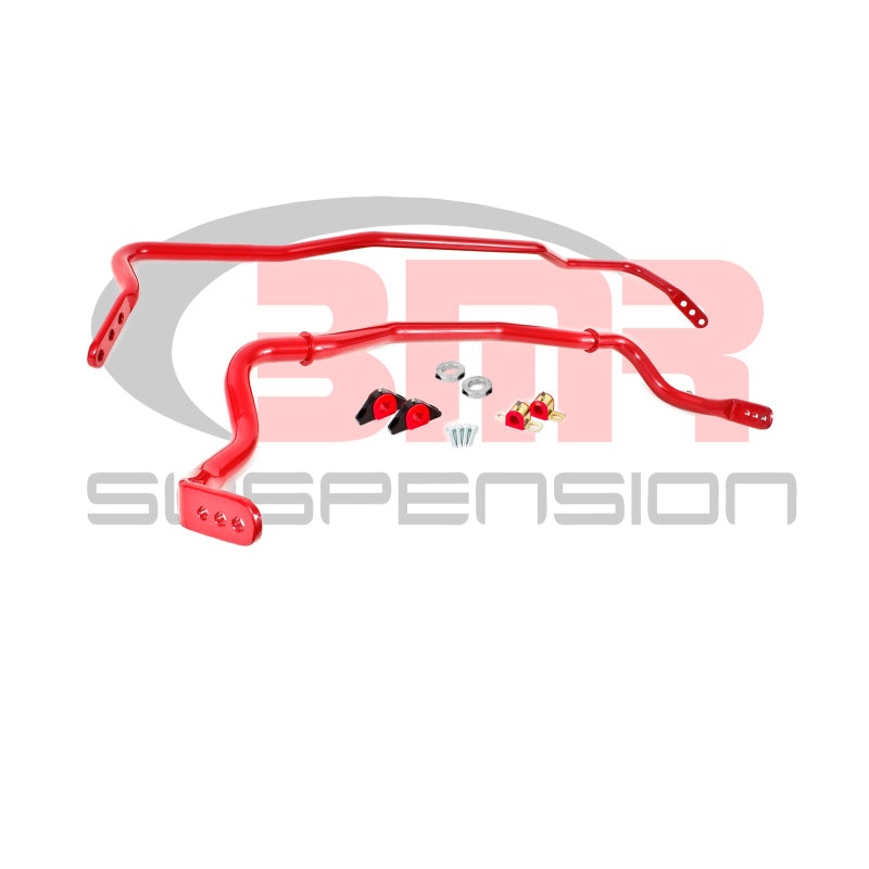 BMR 15-17 S550 Mustang Front & Rear Sway Bar Kit w/ Bushings – Red