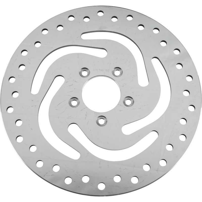 HardDrive Drilled Vented Front Brake Rotor – Stainless Steel Polished 144313