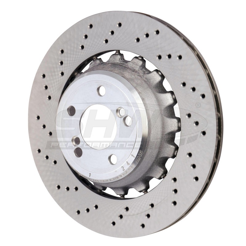 SHW 15-18 BMW X5 M 4.4L Left Rear Cross-Drilled Lightweight Brake Rotor (34212284903)