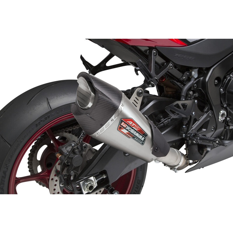 Yoshimura AT2 Street Series Works Slip-On – Stainless Steel Muffler – Carbon Fiber End Cap 11182BP521