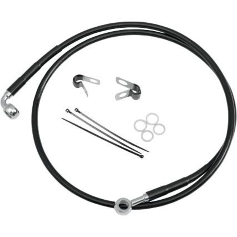 Drag Specialties Extended Stainless Steel Front Brake Line Kit – Clear Coated – 51in. 640110-10