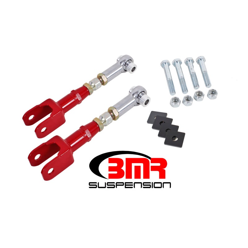 BMR 15-17 S550 Mustang Rear On-Car Adj. Rod Ends Toe Rods – Red