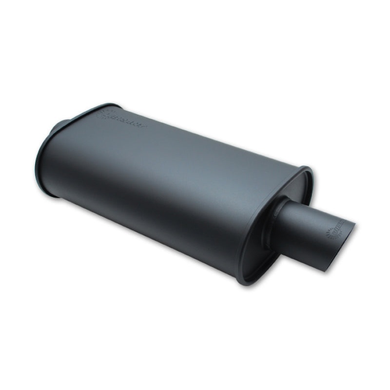 Vibrant StreetPower FLAT BLACK Oval Muffler with Single 3in Outlet – 3in inlet I.D.