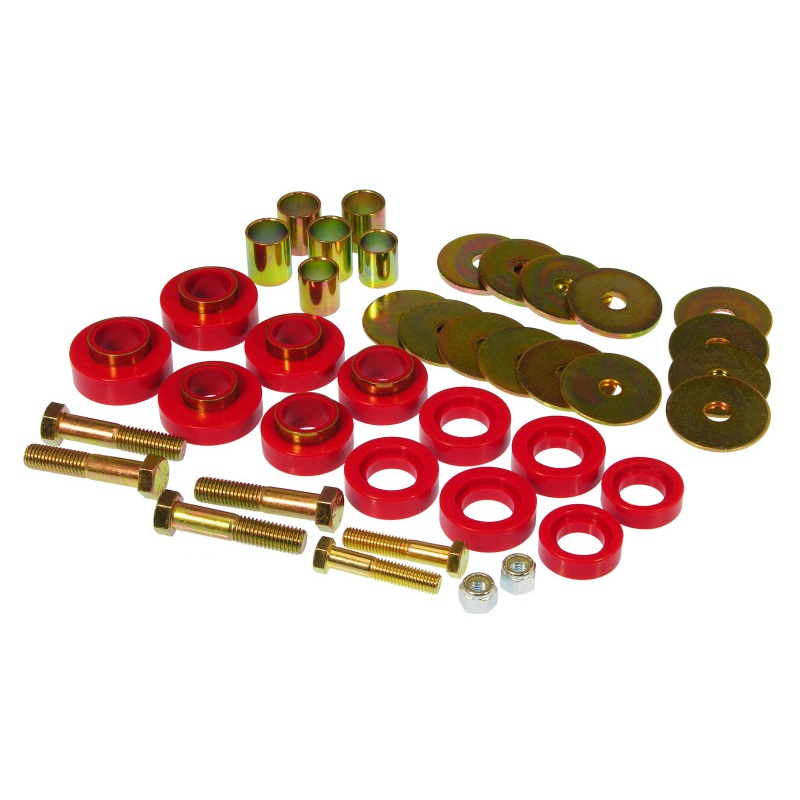 Prothane 67-81 Chevy Camaro Body Mount Kit w/ Hardware – Red
