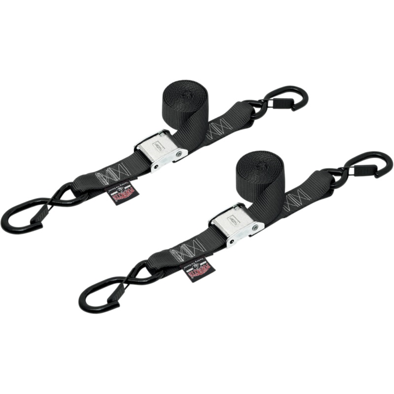 Powertye 1 1/2in. Cam-Buckle with Safety Latch Hooks – Black 28622-S