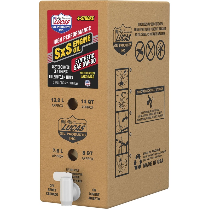 Lucas Oil Synthetic SXS Engine Oil – 5W50 – 6 gal. 18048
