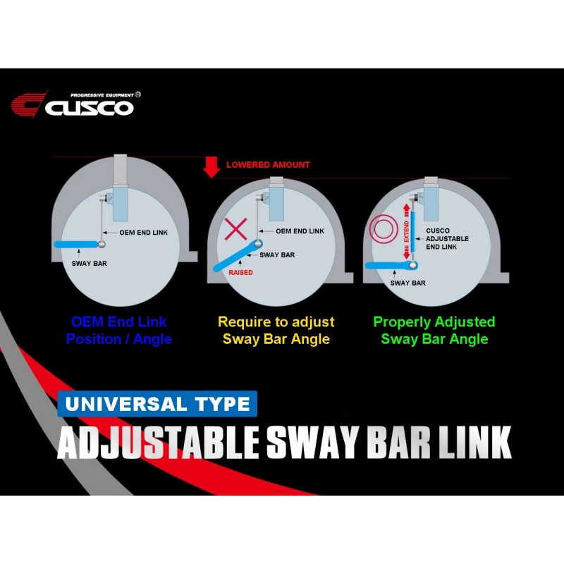 Cusco Universal Adjustable Front Sway Bar End Link Set(345mm-375mm)
