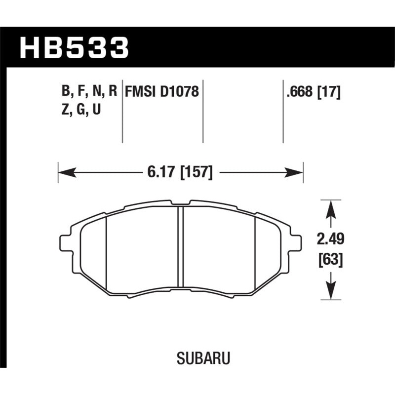 Hawk 05-08 LGT D1078 HP+ Street Front Brake Pads