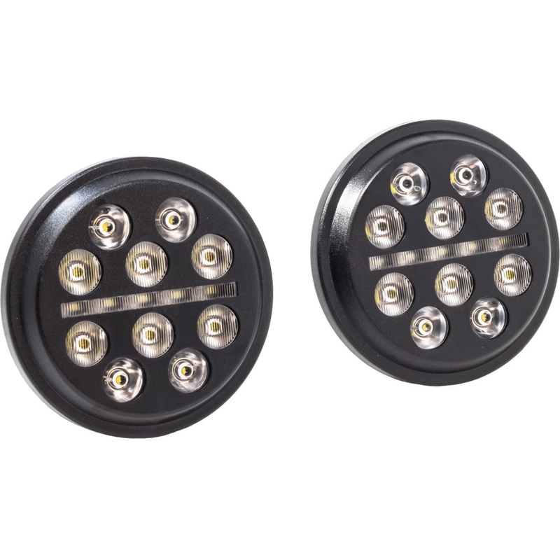 Letric Lighting Co. 4.5in. Passing Lamp LED Inserts Buck-Shot Style – Black LLC-LPL-BS