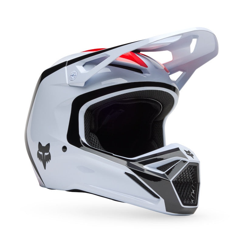 FOX 2025 V1 FLOW HELMET – WHITE/RED XS