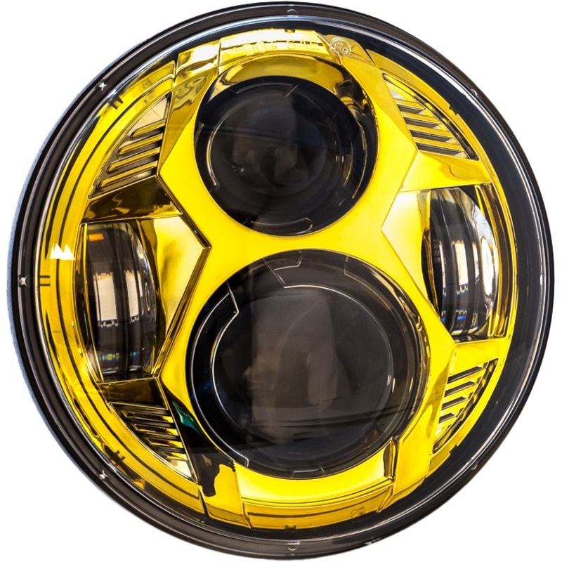 Letric Lighting Co. 5.75in. LED Headlight – Color Collection Wide-Array LED – Gold LLC-CC-5G