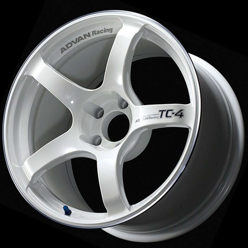 Advan TC4 18×9 +35 5-114.3 Racing White Metallic & Ring Wheel