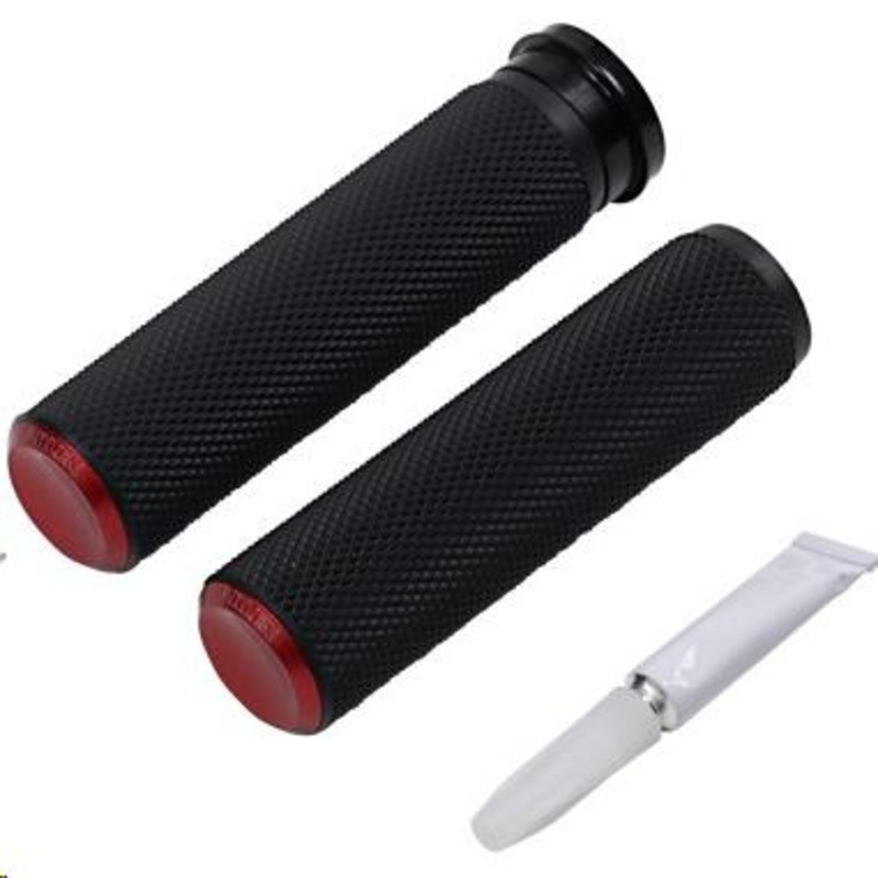 Arlen Ness Fusion Series Grips – Knurled – Red Anodized 07-346