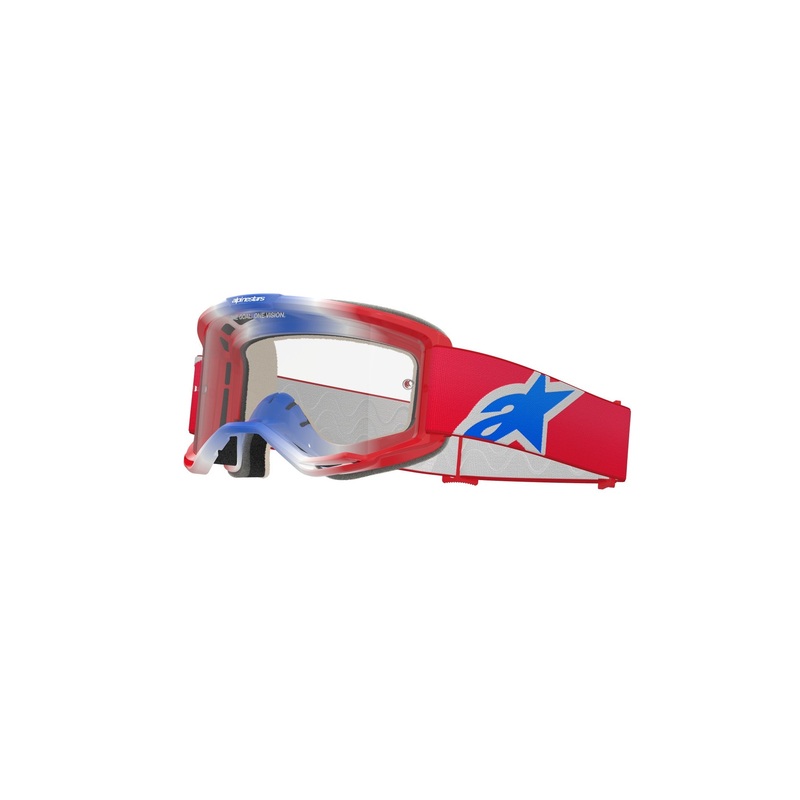 ALPINESTARS VISION 5 CORP GOGGLES – RED WHITE BLUE CLEAR