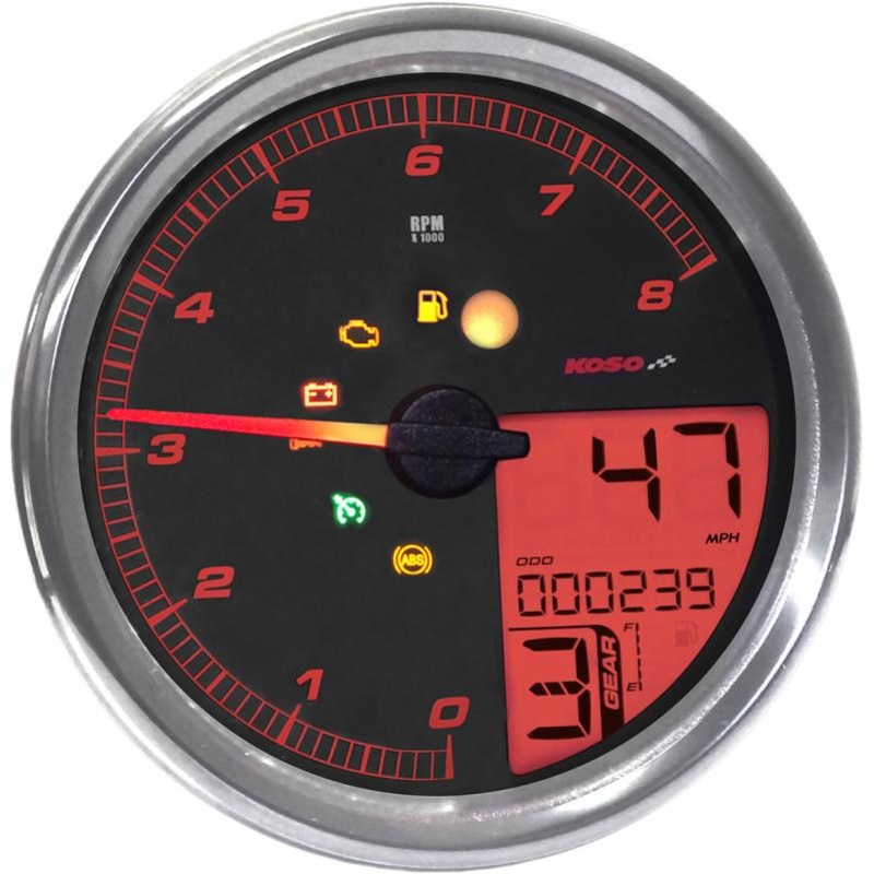 Koso North America HD-05 Multi-Function Tachometer/Speedometer BA072000
