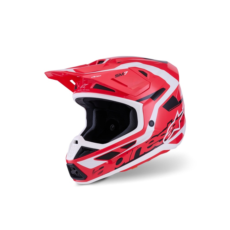 ALPINESTARS 2026 S-M7 DEED HELMET – RED BLACK WHITE GLOSSY XS
