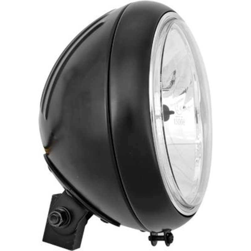 HardDrive 7in. Grooved Black Headlight – Bottom Mount – 12v 60/55w H4 L20-6084GDBE