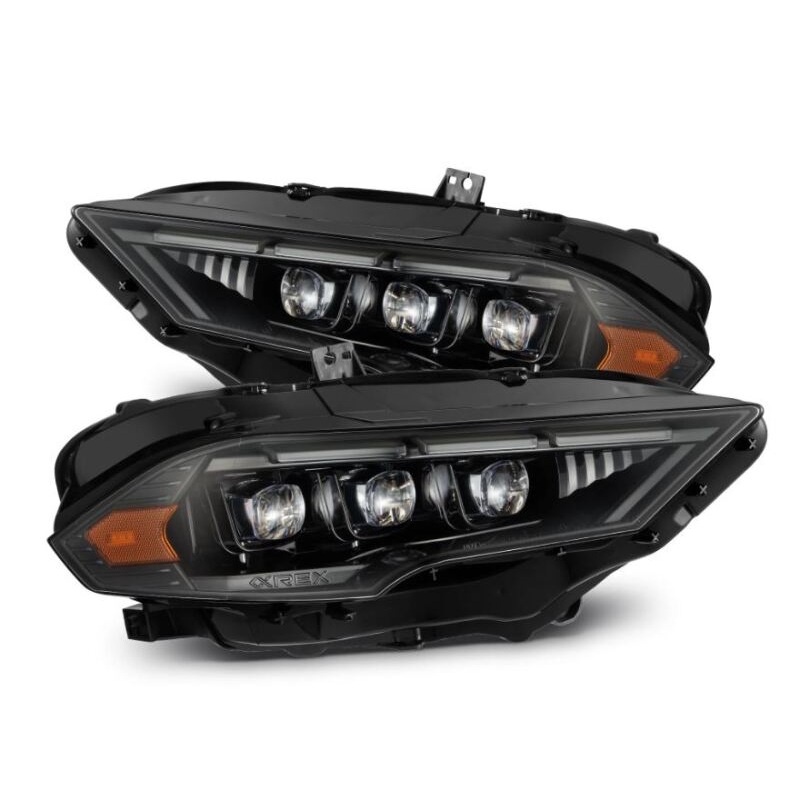 AlphaRex 18-20 Ford Mustang NOVA LED Proj Headlights Alpha-Black w/Activ Light/Seq Signal/Switch DRL
