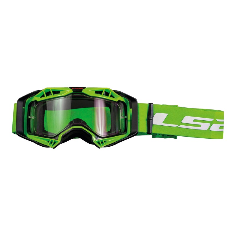 LS2 Aura Goggle – Hi-Vis Green with Clear Lens
