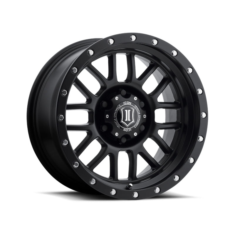 ICON Alpha 17×8.5 6×5.5 0mm Offset 4.75in BS 106.1mm Bore Satin Black Wheel