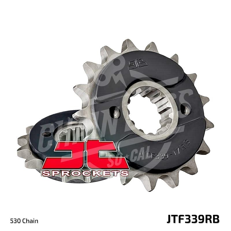 JT Sprockets 530 Front Sprocket Rubber Cushioned Steel 17T Natural JTF339.17RB