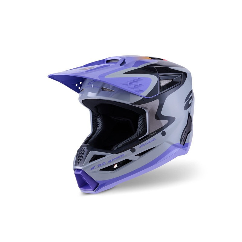 ALPINESTARS 2026 SM3 JETTSON HELMET – GREY PURPLE BLACK GLOSSY XS