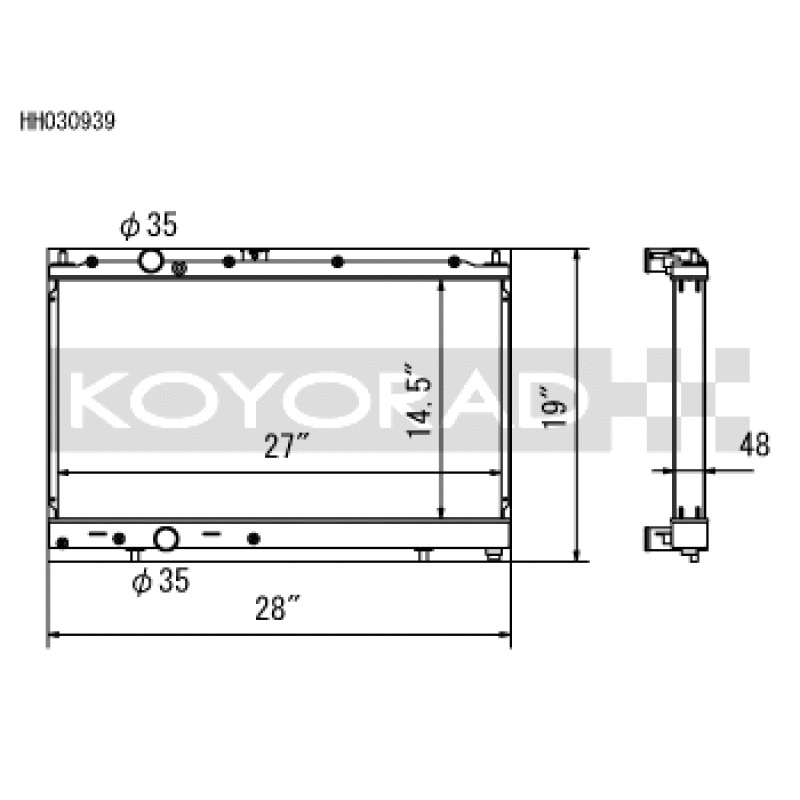 Koyo 97-00 Mitsubishi Evolution 4/5/6 Turbo (MT) Radiator *For use with 03-07 Evo Fan Shroud ONLY*