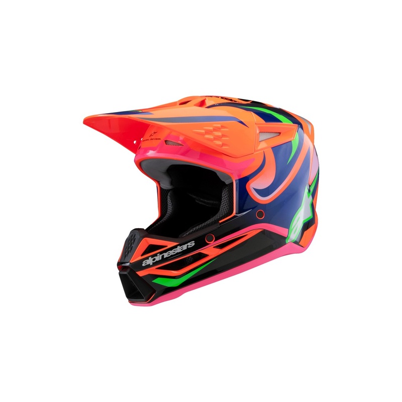 ALPINESTARS 2025 YOUTH SUPERTECH M3 DEEGAN HELMET – ORANGE FLUO PURPLE PINK FLUO GLOSSY S