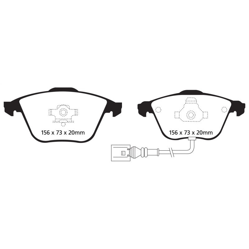 EBC 08-11 Volkswagen CC 3.6 Redstuff Front Brake Pads