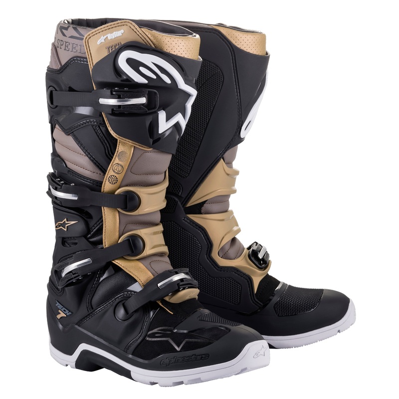 alpine star 482-29009 Tech 7 Enduro Ds Boots Black/Grey/Gold Sz 09