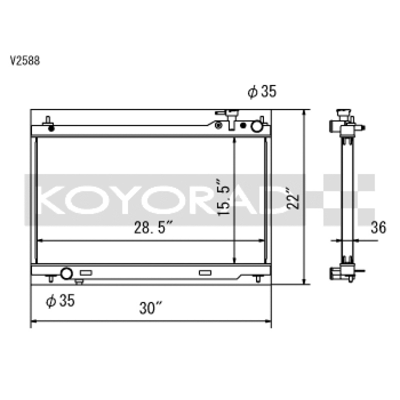 Koyo 03-07 Infiniti G35 Coupe / 03-06 G35 Sedan VQ35DE (MT) Radiator