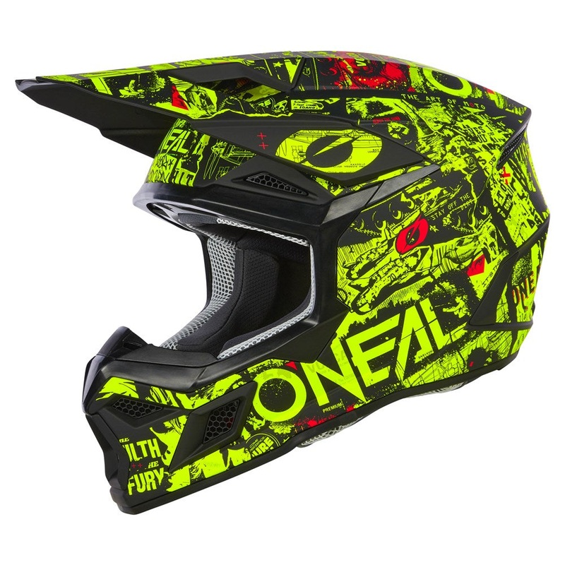ONEAL 2025 YOUTH 3SRS RACE HELMET – BLACK/NEON YELLOW M