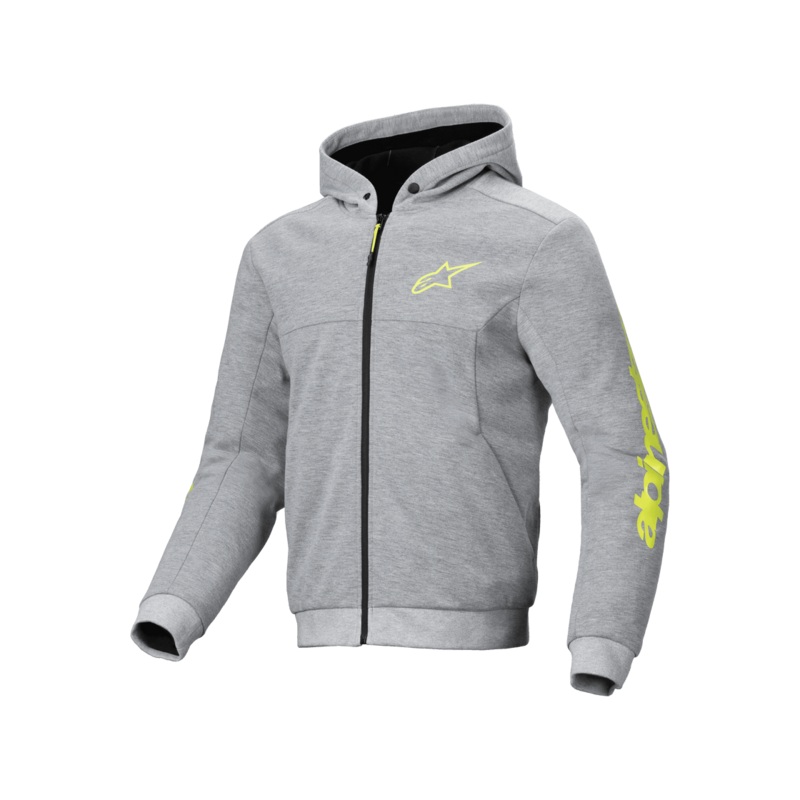 ALPINESTARS CHROME V2 SPORT HOODIE – GREY HEATHER FLURO-YELLOW S