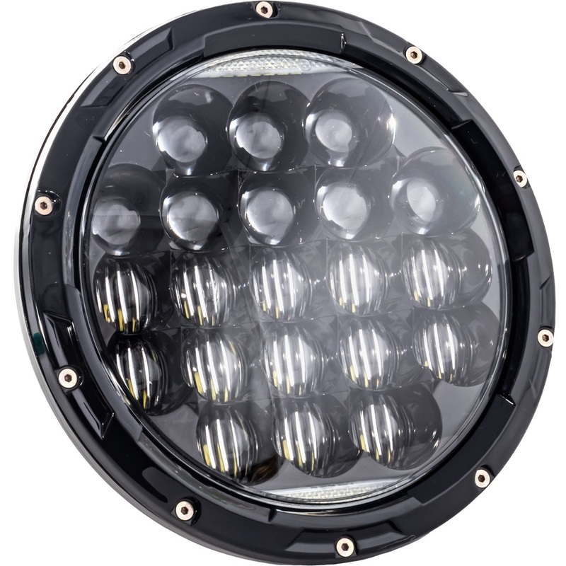 Letric Lighting Co. 7in. Aggressive Style Multi-Mini LED Headlight – Black LLC-LHC-7A