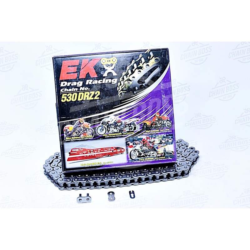EK Chains 530 DRZ2 Drag Bike Series Non Oring Chrome Drive Chain 120