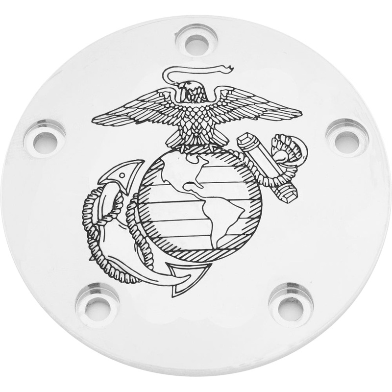 Custom Engraving LTD Patriotic Points Cover for Marine Ega – Chrome – TC MAR01-04