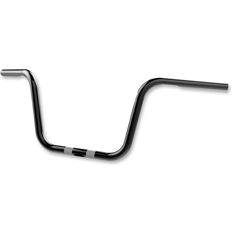 Khrome Werks 1in. Bobber Ape Hanger Handlebar – 14in. – Dimpled and Drilled – Black 300862