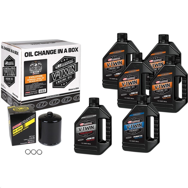 Maxima Evolution Big Twin Mineral Oil Change Kit with Black Filter 90-069016PB