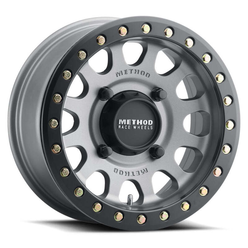 Method MR401 UTV Beadlock 15×7 / 5+2/38mm Offset / 5×4.5 / 72 CB Titanium – Matte Black Ring Wheel