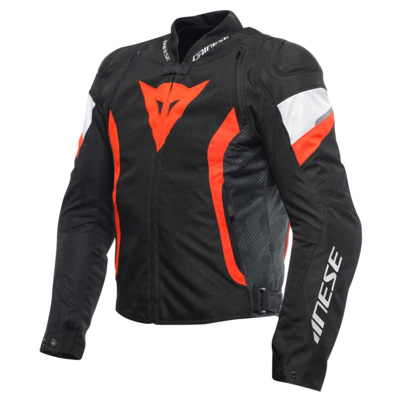 DAINESE AVRO 5 TEXTILE JACKET – BLACK/RED-FLUO/WHITE 46