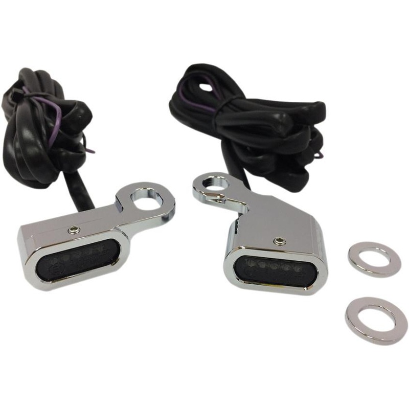 Drag Specialties LED Handlebar Marker Lights – Chrome/Smoke Lens 2040-2133