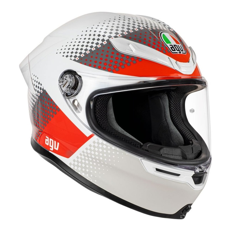 AGV K6 S FISION HELMET – WHITE/RED/LIGHT GREY S