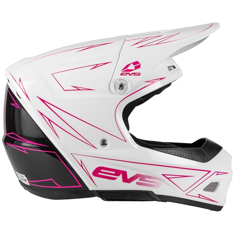 EVS T3 Pinner Helmet 50-50 White/Pink/Black Youth – Large