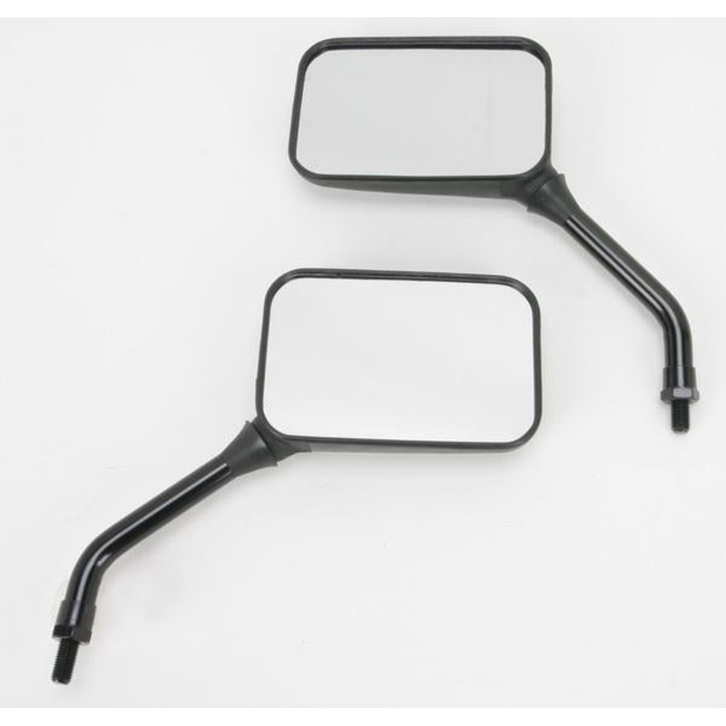 Emgo Universal Rectangular Mirror – GP Deluxe – Short Stem – Black – 130mm x 85mm – 10mm Thread – Both 20-78203