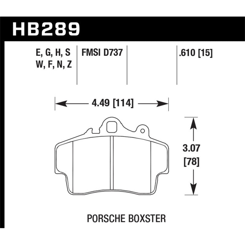 Hawk Porsche HPS Street Front Brake Pads